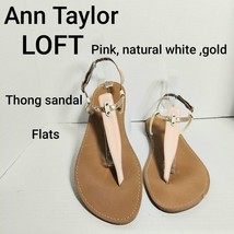 Ann Taylor LOFT Pink Flat Thong Sandals Size 10M - $11.00