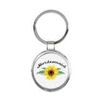 Sunflower Bridesmaid : Gift Keychain Flower Floral Yellow Decor - £6.40 GBP