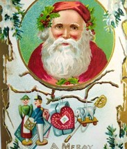 Santa Claus With Nutcrackers Toys Christmas Postcard Undivided Back Series 4024 - £31.51 GBP