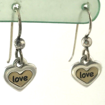 Two-Tone Heart &quot;Love&quot; Dangle Earrings - $6.64