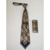 Men's Vito Rofolo From Italy Tie Hankie Gift Boxed 100% Silk VR-26 Gold Plaid image 3