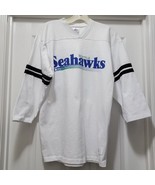 Vintage 80s Miller NFL Seattle Seahawks Hockey Style 3/4 Sleeve Shirt Me... - $1,099.03 MXN