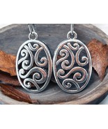 Vintage Bohemian Earrings Vintage Silver Dangle Fashion Jewelry Boho 1&quot; - $163.85 MXN