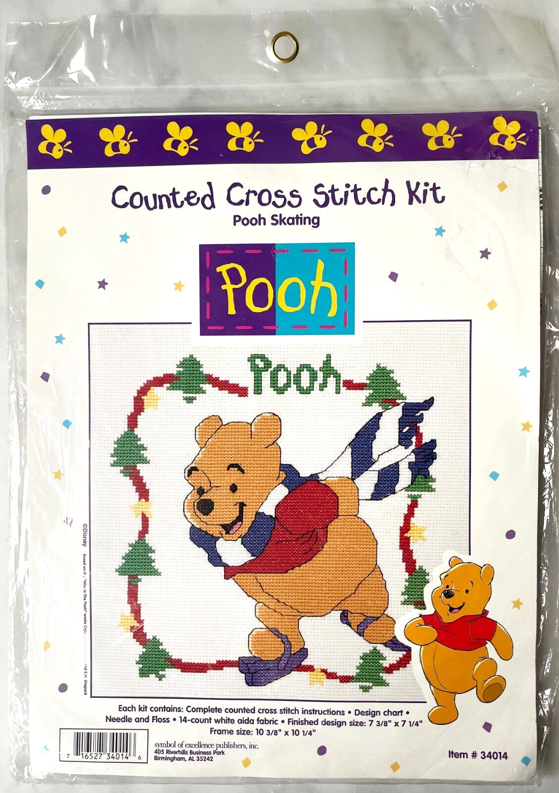 Pooh Ice Skating Disney Counted Cross Stitch Kit - Winnie the Pooh Christmas - £7.40 GBP