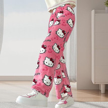 Plush Sanrio Hello Kitty Women Pajama Pants Gift Japanese Kawaii White Pink Soft - £10.18 GBP