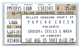 Crosby Stills Nash CSN Ticket Stub August 15 1987 Chicago Illinois - $24.74
