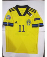 Zlatan Ibrahimovic Sweden 20/21 Euro Stadium Yellow Home Soccer Jersey 2... - $80.00