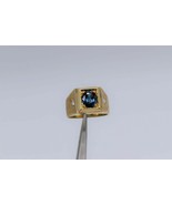 Man&#39;s Retro Ring 925 Silver Gold Plated Simulated Sapphire &amp; Diamonds 2.... - $152.00 CAD