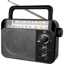 Tr604 Am Fm Radio Portable Transistor Analog Radio With 3.5Mm Earphone Jack Batt - £37.87 GBP