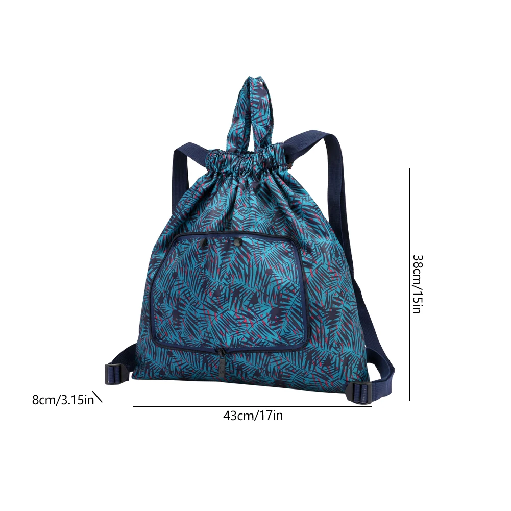 Women Drawstring Folding Backpack Boho  Printed Mochila Fashion Waterproof Yoga  - £49.25 GBP