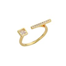 Retro Square Zircon Rings For Women Opening Stainless Steel Geometry Fin... - £19.98 GBP