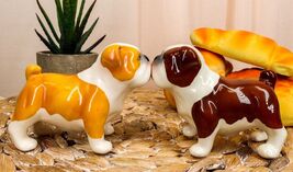 Fawn Chocolate Bulldogs Salt And Pepper Shakers Ceramic Magnetic Figurin... - $17.99