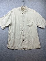 Seven Palm Brand 100% Silk Hawaiian Shirt Men Size M Casual Simple Vacation - $31.88