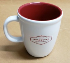 2006 Starbucks Coffee Mug Cup White Christmas Holiday and Red Logo & Interior - $25.73