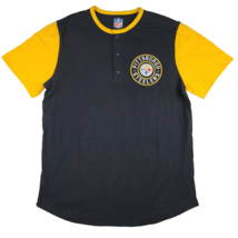 Pittsburgh Steelers NFL T Shirt Men&#39;s Medium 3 Button Short Sleeve - £11.60 GBP