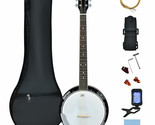 Sonart 39&quot; Full Size 6-String Banjo Professional Instrument Open Back 24... - £164.36 GBP