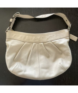 COACH Large Cream Leather SOHO PLEATED Hobo Shoulder Shopper Purse Bag F... - £31.13 GBP