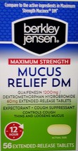 Berkley Jens Mucus Relief DM Max Strength Guaifenesin Controls Cough Tabs- 11/24 - £17.70 GBP