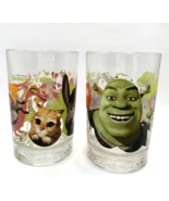 McDonald&#39;s Dreamworks Shrek the Third Commemorative Glass Tumblers Set of 2 - $361.56 MXN
