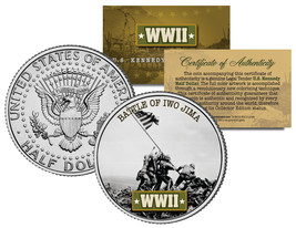 World War II BATTLE OF IWO JIMA JFK  Kennedy Half Dollar U.S. Coin - $16.64 CAD