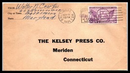 1935 US Cover - Baltimore, Maryland to Meriden, Connecticut R5 - £2.32 GBP