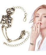 SKELETON BOW BRACELET 3D Bronze Antique Large Adjustable Cuff Bangle Hal... - €9,70 EUR