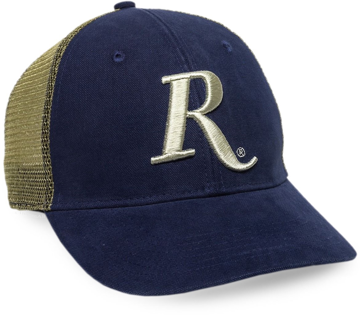 Remington Embroidered R Logo Navy/Tan Cotton Canvas  and Mesh-Back Cap   - $18.99