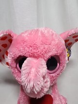 TY BEANIE BOOS - TENDER the 9&quot; VALENTINES ELEPHANT Pink Red Hearts - $33.87