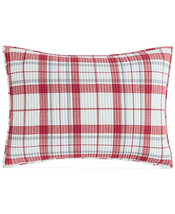 Martha Stewart Collection Windowpane yarn Dye Flannel Quilt Sham, Standa... - £43.25 GBP