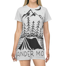 Wander More Mountain Moon T-Shirt Dress: Explore in Style - £33.87 GBP+