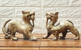 Foo Dogs-Imperial Guardian Lions-Stone Statues-Feng Shui Décor-Shishi lions gift - £211.39 GBP