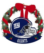 NFL New York Giants 20in Helmet Door Wreath Holiday Christmas Decor Licensed NEW - $29.79