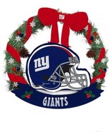 NFL New York Giants 20in Helmet Door Wreath Holiday Christmas Decor Lice... - £23.42 GBP