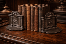 Vintage Egyptian Revival Bookends Architectural Column Design Antique Style - $146.02