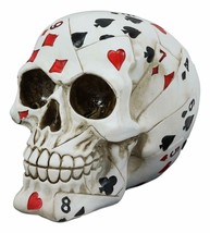 Gambling Poker Cards Casino Royale Skull Figurine Halloween Sugar Skulls 6&quot;L - £18.18 GBP