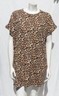 WOMENS DRESS CASUAL LEOPARD PATTERN V NECK LOW CUT SHIRT BLOUSE EXTRA LA... - $12.66