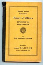American Legion Report of Officers Department of Pennsylvania 1948 Phila... - $14.85