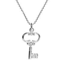 Charming Key to My Heart .925 Sterling Silver Necklace - £19.04 GBP