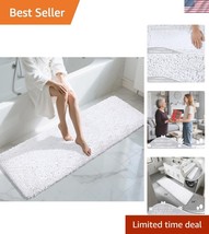Quick Dry Soft Chenille Bath Rug 70x24, Stylish Non-Slip White Mat for B... - $1,513.05 MXN