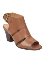 NEW TOMMY HILFIGER BROWN  LEATHER  PUMPS SANDALS  8.5 M - $59.99