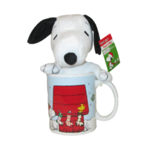 Kcare Peanuts Snoopy Plush In Mug Christmas Holiday Tags - £7.83 GBP