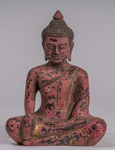 Ancien Style Khmer SE Asie Assis Bois Illumination Statue De Bouddha - 21cm/8&quot; - £143.73 GBP