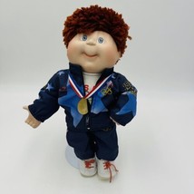 Danbury Mint Cabbage Patch Porcelain Doll 13in tall Olympic Stand Vintage 1996 - $70.13