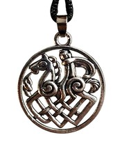 Odin Sleipnir Pendant Necklace Horse Norse Viking Beaded Tie Cord Lace Jewellery - £6.94 GBP