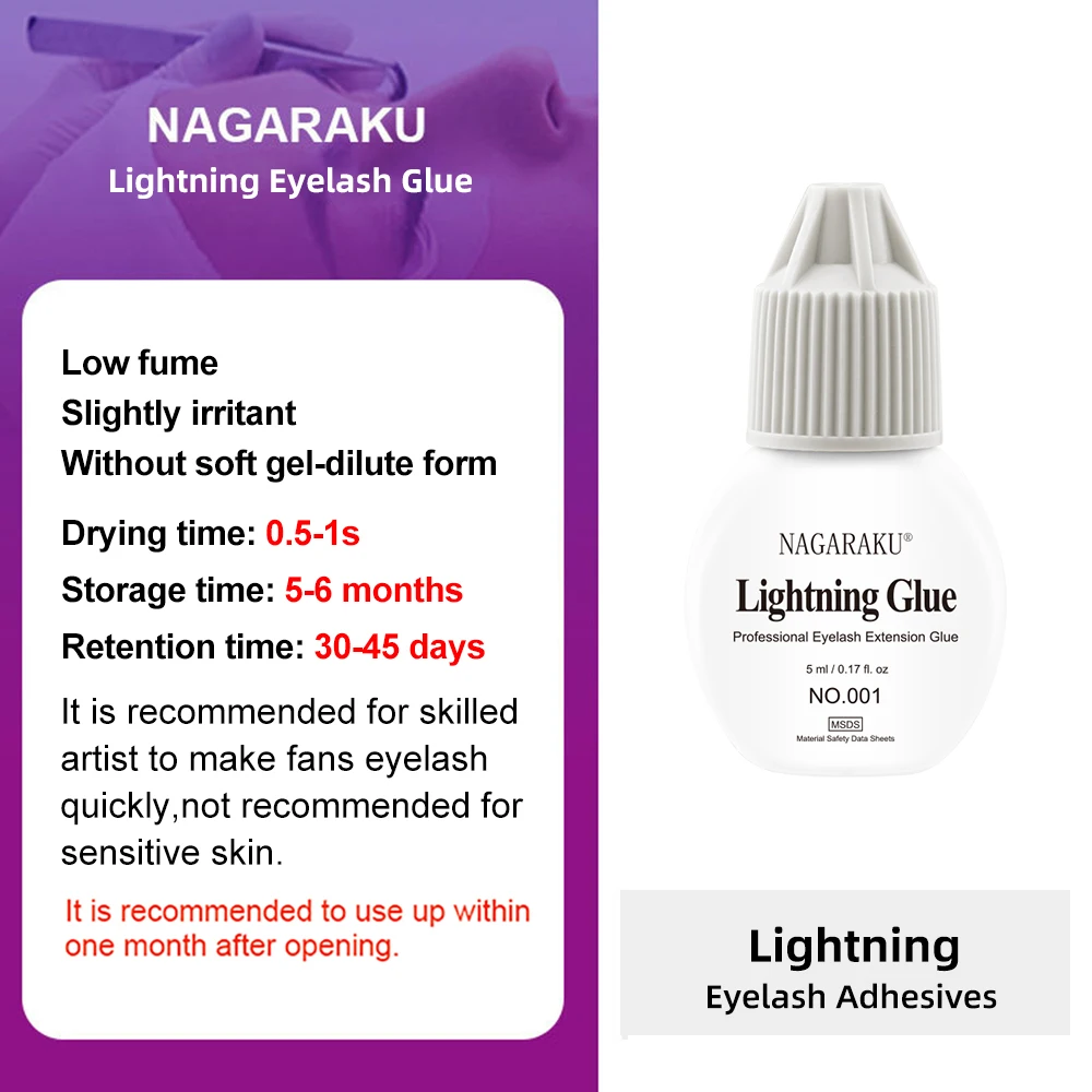 NAGARAKU no-ordor no simulation lash glue eyelash extension 5ml individual false - £29.09 GBP