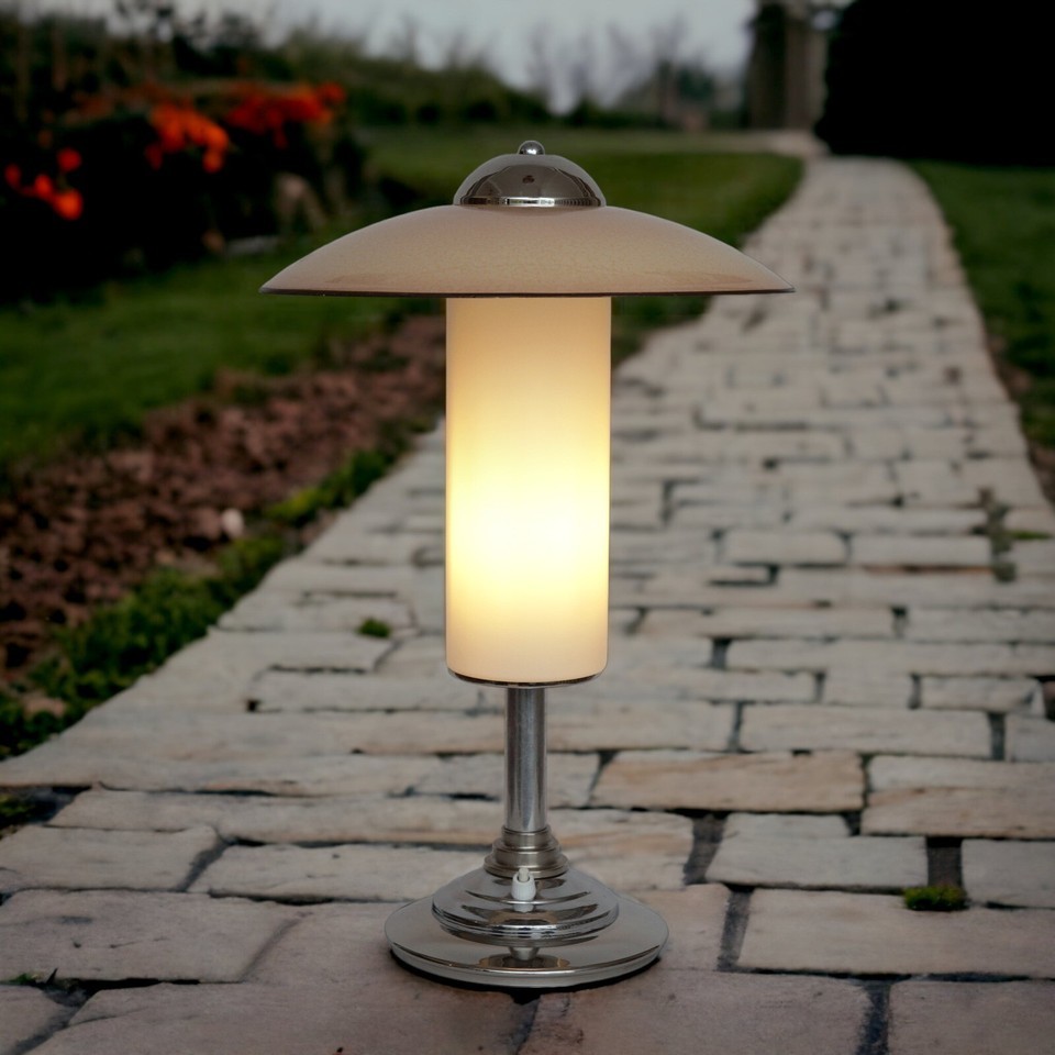 Art Deco Table Light &quot;THE TOP&quot; Unique Desk Lamp Chrome Vintage-
show ori... - $293.62