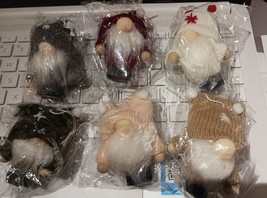 Christmas Gnomes Hanging Ornaments Set of 6, Swedish Gnome 3 Inch New - $14.84