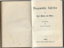 Ausgewahlte Schriften Carl Weber German Romantic School Music - £73.38 GBP