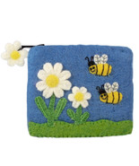Bumblebees Bee 221209 Felted Sheep Wool Coin Purse Wild Woolies - $33.27 CAD