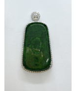 Natural Untreated Burmese Type A Jade Rectangular Pendant, Authenticatio... - $4,530.00
